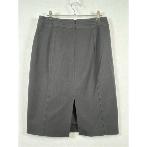 White House Black Market Womens Pencil Skirt Black Lined Size 6 Back Vent - Picture 3 of 8